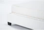 Topanga White Queen Velvet Upholstered Panel Bed - Detail
