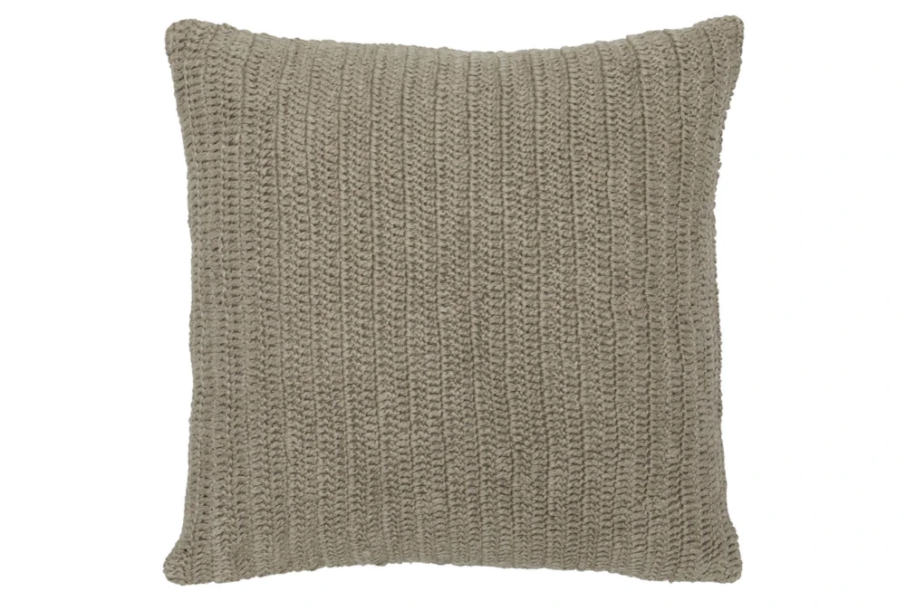 22X22 Natural Taupe Stonewashed Flax Linen Woven Throw Pillow