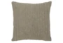 22X22 Natural Taupe Stonewashed Flax Linen Woven Throw Pillow - Signature