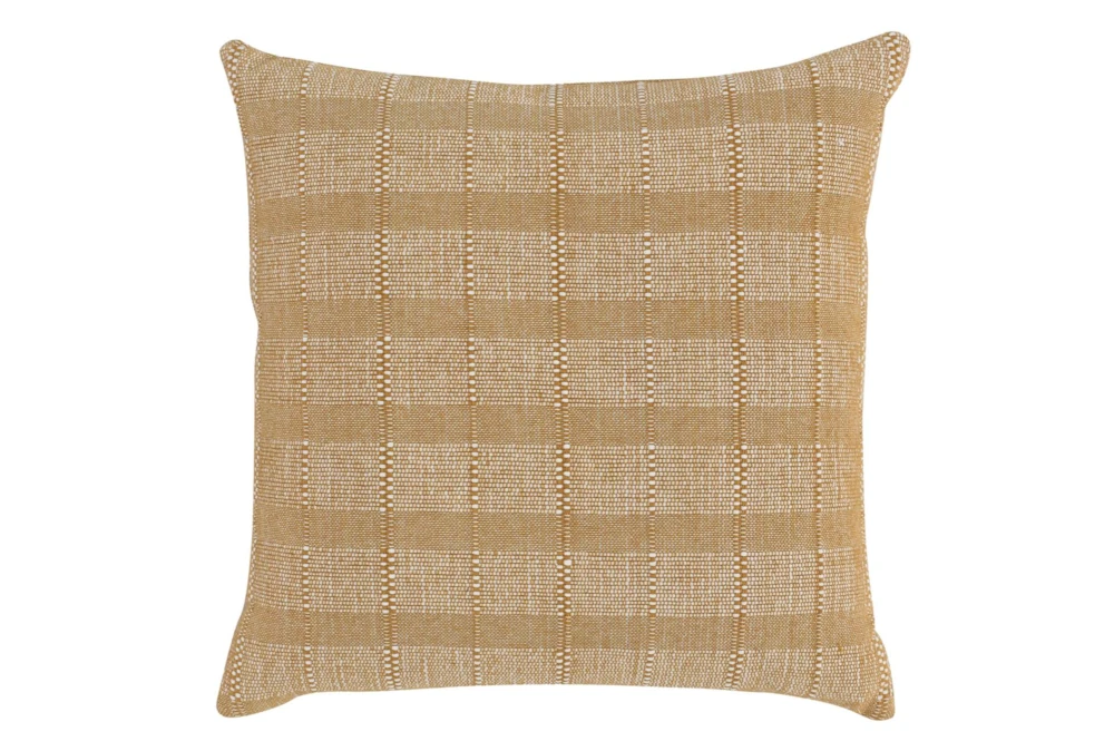 22X22 Harvest Gold Two Tone Woven Stripe Throw Pillow