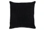 22X22 Black Stonewashed Flax Linen Woven Throw Pillow - Signature
