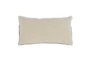 14X26 Black Stonewashed Flax Linen Woven Lumbar Throw Pillow - Back