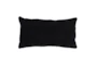 14X26 Black Stonewashed Flax Linen Woven Lumbar Throw Pillow - Signature