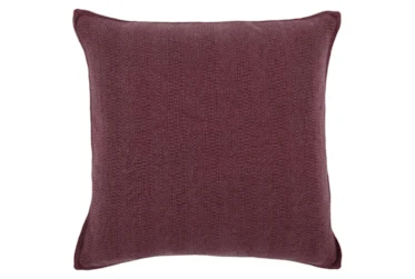 18X18 Distressed Berry Red Tonal Stripe Woven Throw Pillow
