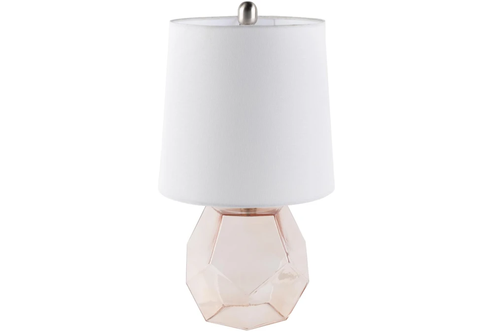 18" Pink Translucent Glass Geometric Table Lamp