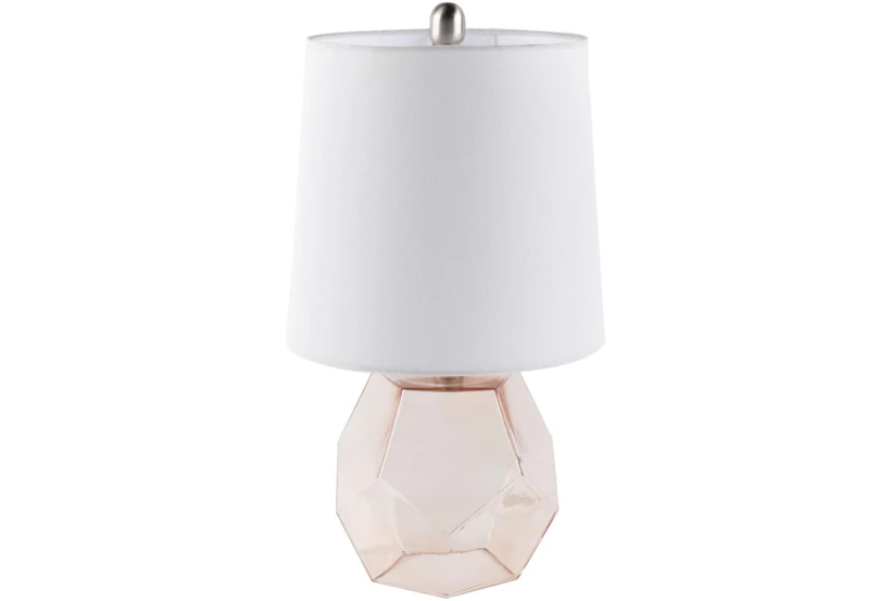 18" Pink Translucent Glass Geometric Table Lamp - 360