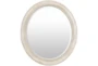 30X33 White Wash Beaded Wood Frame Oval Wall Mirror - Signature