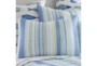 Full/Queen Quilt-3 Piece Set Reversible Stipes To Fish Print - Detail