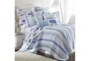 Twin Quilt-2 Piece Set Reversible Stipes To Fish Print - Signature