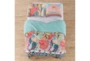 Full/Queen Quilt-3 Piece Set Reversible Colorful Design To Teal Medallions  - Detail
