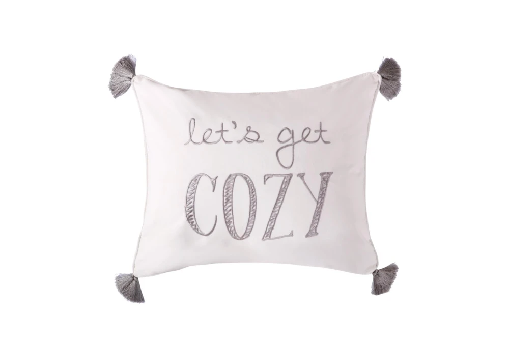 16X20 Farmhouse Let'S Get Cozy Tassel Pillow