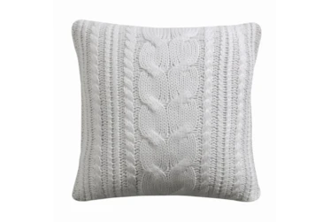 18X18 Farmhouse Knit Cream Pillow