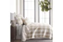 Twin Quilt-3 Piece Set Reversible Farmhouse Buffalo Plaid To Stripe Taupe - Room
