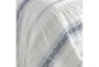 King Comforter-3 Piece Set Tribal Woven Stripe & Ruching White/Blue - Detail