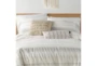 Twin Comforter-2 Piece Set Tribal Woven Stripe & Ruching White/Grey - Detail
