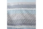 King Duvet- 3 Piece Set Stripes W/ Knot And Fray Detailing Blue/Grey - Detail