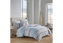 Queen Duvet-3 Piece Set Stripes W/ Knot And Fray Detailing Blue/Grey - Room