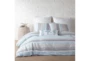 Twin Duvet-2 Piece Set Stripes W/ Knot And Fray Detailing Blue/Grey - Room