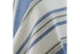 Full/Queen Quilt-3 Piece Set Reversible Blue, Grey, And White Stripes - Detail