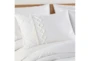 King Comforter-3 Piece Set Tribal Jacquard In Tufted Chenille And Frayed Cotton White - Detail