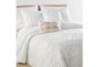 King Comforter-3 Piece Set Tribal Jacquard In Tufted Chenille And Frayed Cotton White - Room