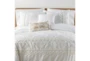 King Duvet-3 Piece Set Tribal Jacquard In Tufted Chenille And Frayed Cotton White - Detail