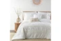 Twin Comforter-2 Piece Set Tribal Jacquard In Tufted Chenille And Frayed Cotton White - Signature