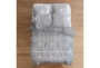 King Duvet-3 Piece Set Tribal Jacquard In Tufted Chenille And Frayed Cottongrey - Detail