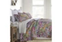 King Quilt-3 Piece Set Reversible Bright Floral Design To B&W Geometric  - Room