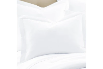 King Washed Linen Duvet Cover In White - Detail