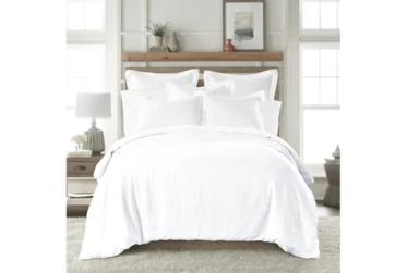 King Washed Linen Duvet Cover In White
