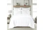 Queen Washed Linen Duvet Cover In White  - Room