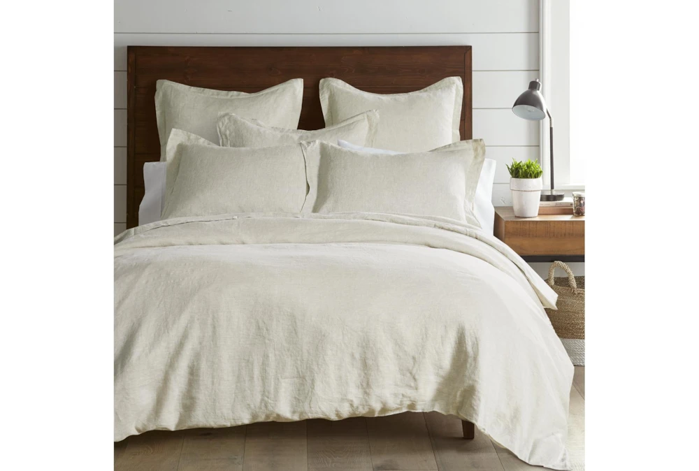 Queen Washed Linen Duvet Cover In Natural 