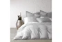 Twin Washed Linen Duvet Cover In Light Grey - Room