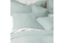Queen Washed Linen Duvet Cover In Spa Blue - Detail