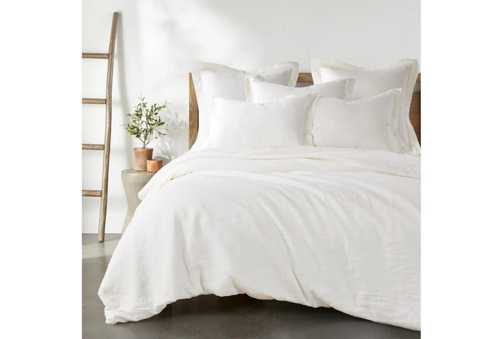 King Washed Linen Duvet Cover In Cream