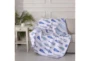 Quilted Reversible Throw Stipes To Fish Print - Detail