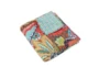 Quilted Reversable Throw Colorful Design To Teal Medallions  - Signature