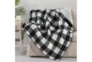 Quilted Throw Reversible Farmhouse Buffalo Plaid To Stripe, Black - Room