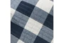 Quilted Throw Reversible Farmhouse Buffalo Plaid To Stripe, Navy - Detail