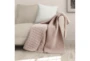 Waffle Quilted Throw Blush - Room
