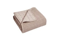 Waffle Quilted Throw Blush