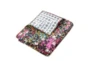 Quilted Reversible Throw Bright Floral Design To B&W Geometric  - Signature