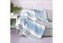 Quilted Reversible Throw Stripes To Sea Horse Print  - Room