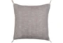 20X20 Warm Gray + Cream Braided Edge Throw Pillow With Tassel Corners - Signature
