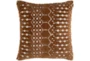 18X18 Camel + Ivory Knitted Zig Zag Multi Pattern Throw Pillow - Signature