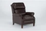 Quinton Walnut Leather Push Back Recliner - Side