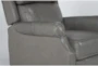 Quinton Grey Leather Push Back Recliner - Detail