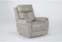 Carl Taupe Leather Power Lift Recliner with Power Headrest & Heat - Side