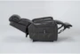 Carl Dark Grey Leather Power Lift Recliner with Power Headrest & Heat - Side